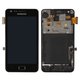 Дисплей для Samsung I9100 Galaxy S2, чорний, з рамкою, Оригінал (переклеєне скло)