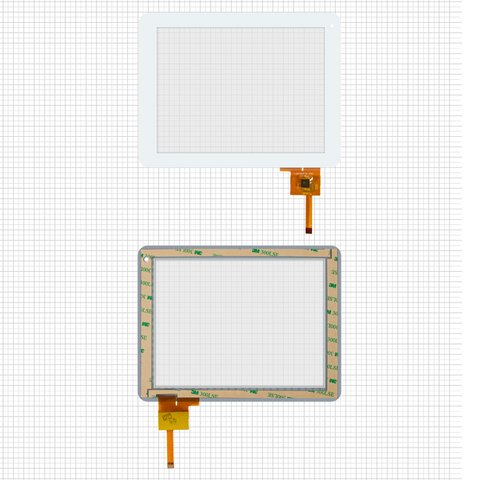 Сенсорный экран для China Tablet PC 8"; Enot V134; Globex GU801; Ployer Momo 8 Star 8gb, белый, 196 мм, 12 pin, 151 мм, емкостный, 8", #CZY6057B FPC
