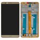 Дисплей для Huawei Ascend Mate 7, золотистий, логотип Huawei, з рамкою, JAZZ-L09