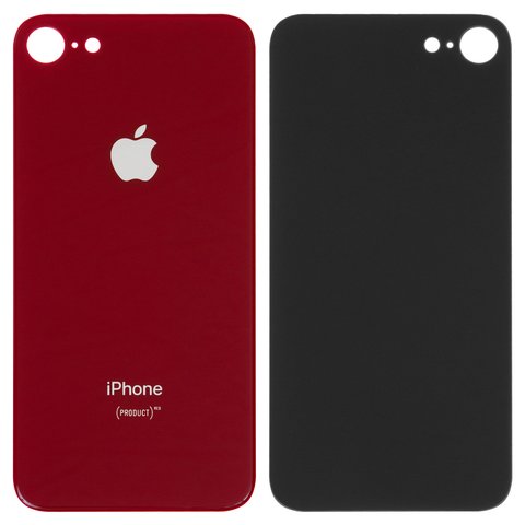 Задня панель корпуса для iPhone 8, червона, не потрібно знімати скло камери, big hole