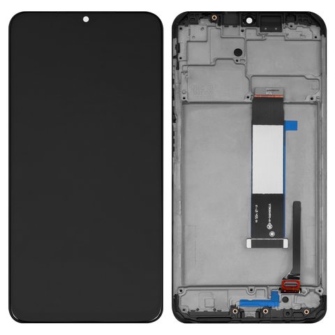 Дисплей для Xiaomi Poco M3, Redmi 9T, чорний, з рамкою, Оригінал переклеєне скло , M2010J19CG