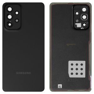 Задня панель корпуса для Samsung A336 Galaxy A33 5G, чорна, із склом камери
