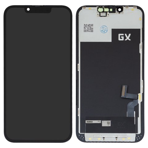 Дисплей для iPhone 13, чорний, з рамкою, High Copy, OLED , GX OEM hard