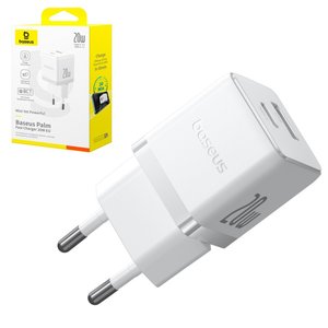 Мережевий зарядний пристрій Baseus Palm, 20 Вт, Fast Charge, білий, 2 порта, #P10111608213 00