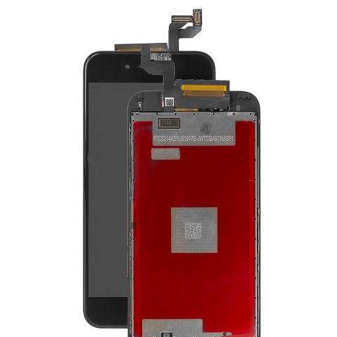 Pantalla LCD puede usarse con iPhone 6S, negro, con marco, vidrio reemplazado