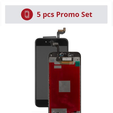 LCD compatible with Apple iPhone 6S, black, with frame, AAA, Tianma, 5 pcs promo set 