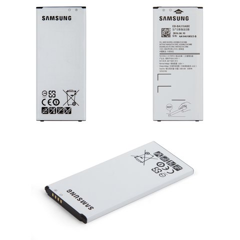 Batería EB BA310ABE puede usarse con Samsung A310 Galaxy A3 2016 , Li ion, 3.85 V, 2300 mAh, Original PRC 