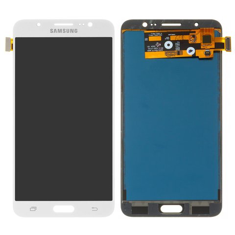 LCD compatible with Samsung J710 Galaxy J7 2016 , white, without adjustment of light, without frame, Copy, TFT  