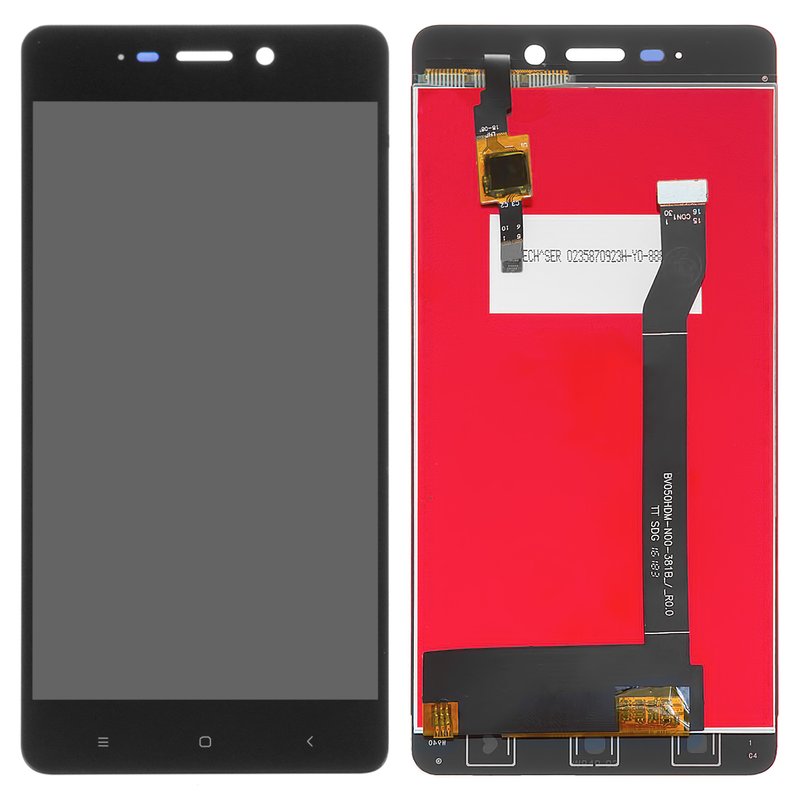 LCD compatible with Xiaomi Redmi 4, (black, original (change glass ...