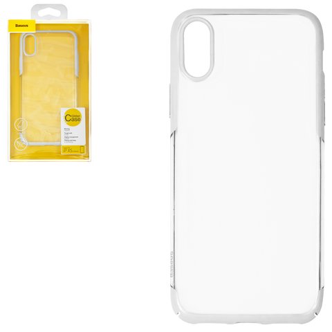 Case Baseus compatible with iPhone XS, white, transparent, plastic  #WIAPIPH58 DW02