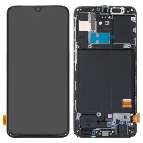 LCD compatible with Samsung A405 Galaxy A40, black, with frame, Original, service pack  #GH82 19672A GH82 19674A