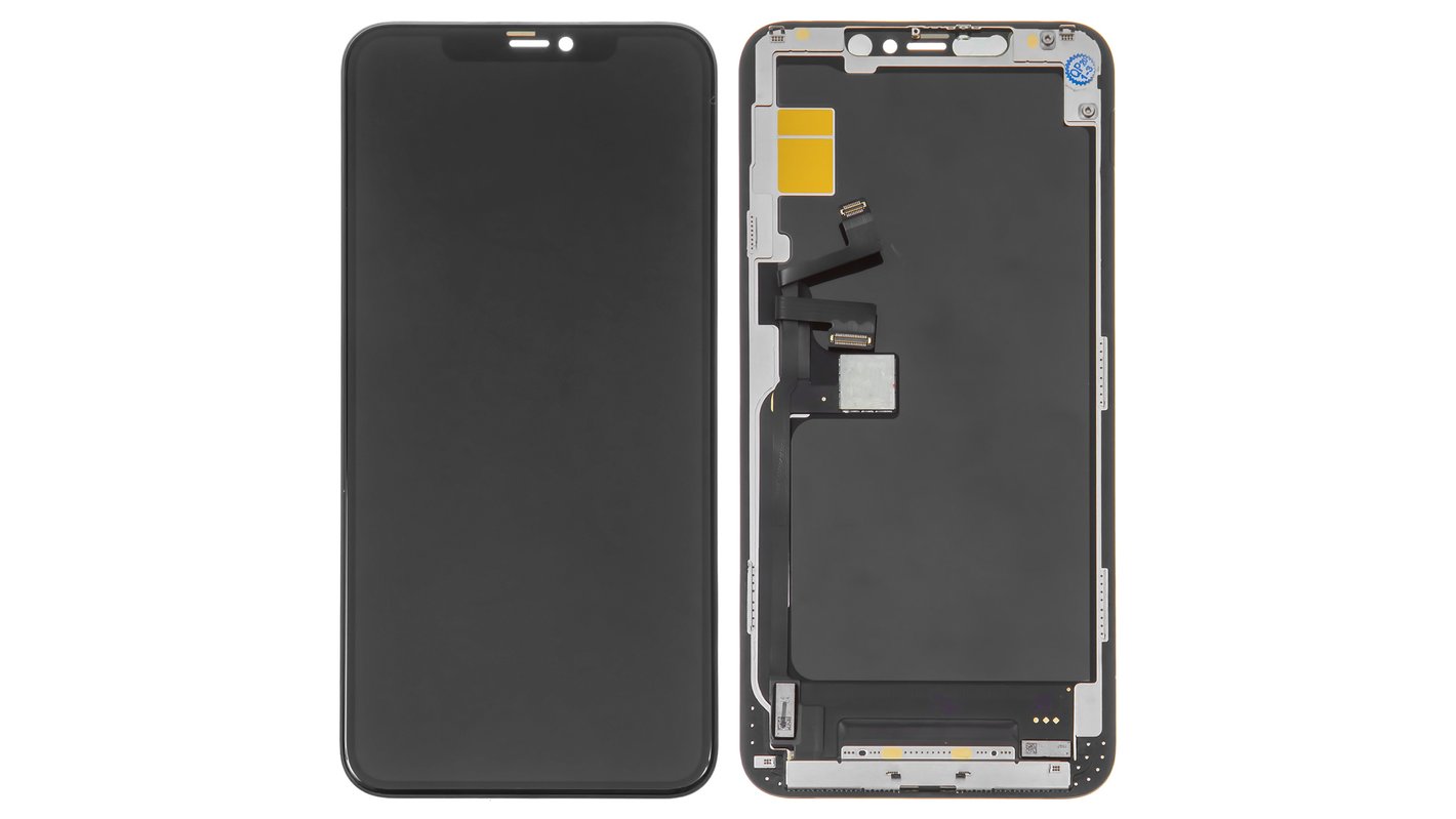 Pantalla LCD puede usarse con iPhone 11 Pro Max, negro, con marco