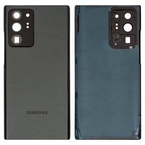 Panel trasero de carcasa puede usarse con Samsung N985F Galaxy Note 20 Ultra, negra, con vidrio de cámara