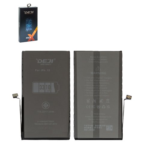 Batería Deji puede usarse con Apple iPhone 12, Li ion, 3.83 V , 3310 mAh, mayor capacidad, original IC