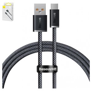 Cable USB Baseus Dynamic Series, USB tipo A, USB tipo C, 100 cm, 100 W, gris, con revestimiento de nylon, #CALD000616