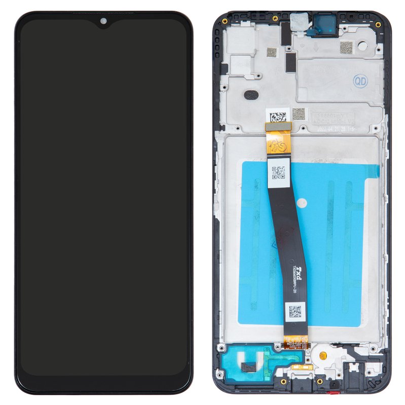 lcd compatible with samsung a226 galaxy a22 5g black with frame original change glass