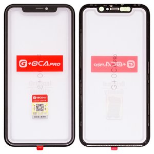 Стекло корпуса G+OCA PRO для iPhone 11, с рамкой, с OCA пленкой, черное