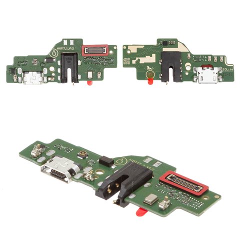 Flat Cable compatible with Infinix Hot 10 Lite, charge connector, with microphone, with components, High Copy, charging board 