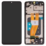 LCD compatible with Samsung A055 Galaxy A05, (black, with frame, original (change glass) )
