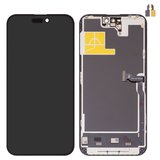 Pantalla LCD puede usarse con iPhone 14 Pro Max, negro, con marco, HC, sin microchip, (AMOLED), DD-OLED soft, 120Hz