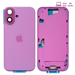 Carcasa puede usarse con iPhone 16, rosado, con botones laterales,  con sujetador de tarjeta SIM, Original PRC , EU version