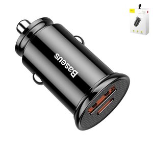 Автомобильное зарядное устройство Baseus Circular Plastic, черное, Quick Charge, 30 Вт, #CCALL YS01