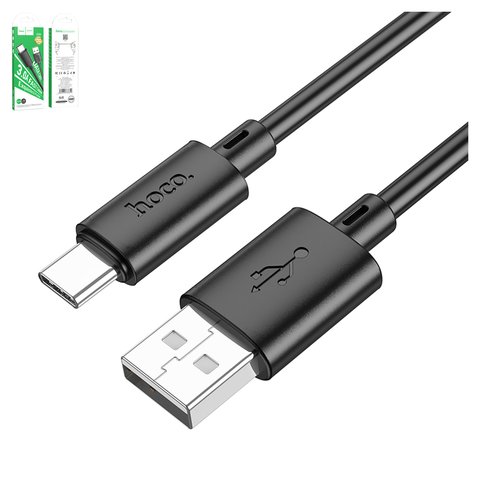 USB дата кабель Hoco X88, USB тип C, USB тип A, 100 см, 3 A, чорний