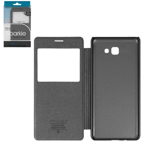 Case Nillkin Sparkle laser case compatible with Samsung G570 Galaxy On5 2016 , black, flip, PU leather, plastic  #6902048131040