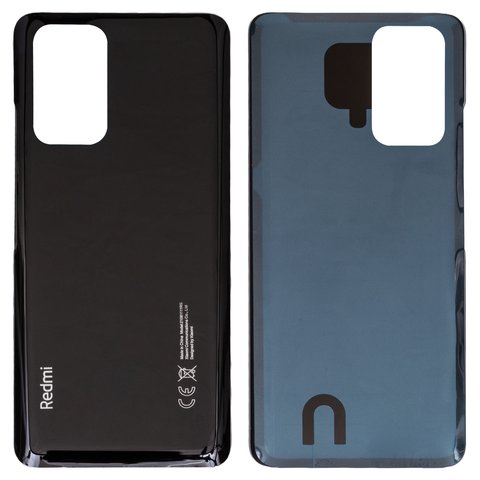 Housing Back Cover compatible with Xiaomi Redmi Note 10 Pro, Redmi Note 10 Pro Max, black, dark night