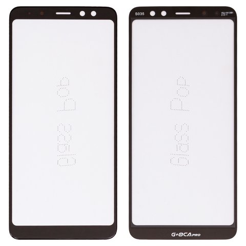 Housing Glass G+OCA PRO compatible with Samsung A530 Galaxy A8 2018 , with OCA film, black 