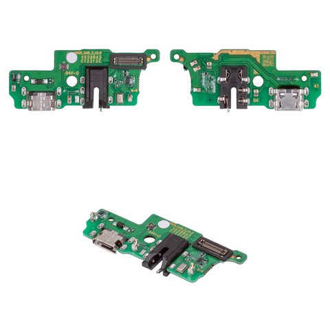 Flat Cable compatible with Infinix Hot 10i, charge connector, with microphone, with components, Original PRC , charging board