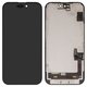 LCD compatible with iPhone 15, (black, with frame, change glass)