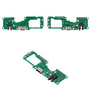 Flat Cable compatible with Oppo A96 5G, headphone connector, charge connector, with microphone, with components, Copy, charging board 