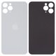 Housing Back Cover compatible with iPhone 11 Pro, (white, silver, no need to remove the camera glass, Original (PRC), big hole, matte silver)