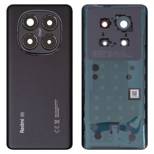 Задняя панель корпуса для Xiaomi Redmi Note 14 Pro 5G, черная, со стеклом камеры, midnight black
