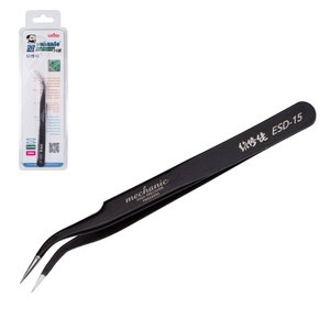 Pinzas para smd Mechanic ESD 15, curvada, antiestática, 120 mm, high precision