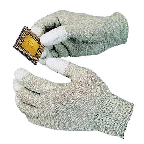 Антистатичні рукавиці з поліуретановими пальцями Goot WG 3L 70х225мм 