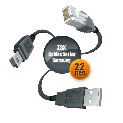 Набор кабелей для сервиса телефонов Samsung с помощью Z3X Box 22 шт. 