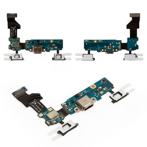 Шлейф для Samsung G903 Galaxy S5 Neo, конектора зарядки, з компонентами