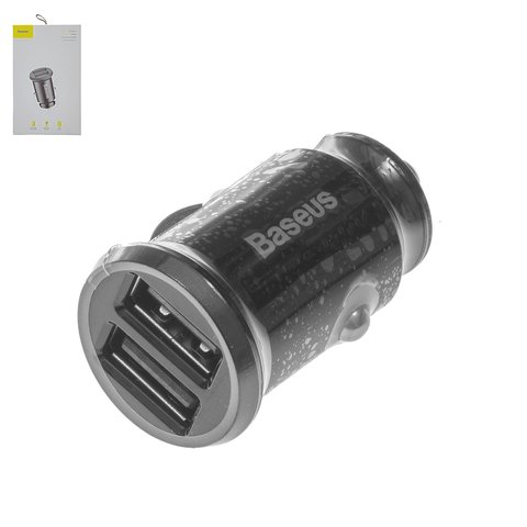 Автомобильное зарядное устройство Baseus C8 K, черное, 15 Вт, 2 порта, 12 24 B, #CCALL ML01