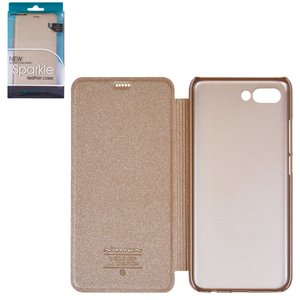 Чехол Nillkin Sparkle laser case для Huawei Honor 10, золотистый, книжка, пластик, PU кожа, #6902048157538