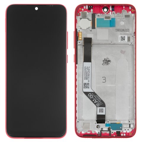 Дисплей для Xiaomi Redmi Note 7, Redmi Note 7 Pro, красный, с рамкой, Original, M1901F7G, M1901F7H, M1901F7I