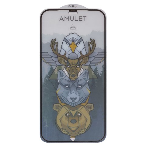 Захисне скло iNobi Amulet для Apple iPhone 12, iPhone 12 Pro, Full Glue, Anti Static, без упаковки , чорний, шар клею нанесений по всій поверхні