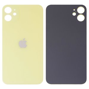 Задняя панель корпуса для iPhone 11, желтая, не нужно снимать стекло камеры, Original PRC , big hole
