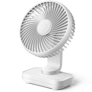 Вентилятор D606, білий, настільний, з тримачем, з акумулятором, USB тип C