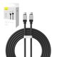 USB кабель Baseus Coolplay Series, 2xUSB тип-C, 200 см, 100 Вт, чорний, силіконовий, #CAKW000301