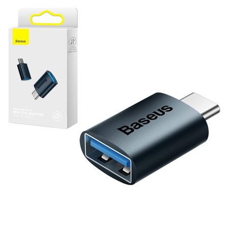 Адаптер Baseus Ingenuity Series, USB тип C, USB тип A, синій, OTG, #ZJJQ000003