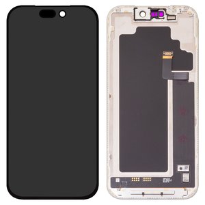 Дисплей для iPhone 17 Pro, чорний, з рамкою, Оригінал переклеєне скло 